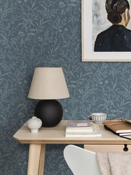 Borastapeter Tapete Feldblumen Graublau - 53 cm x 11.2 m - 660133