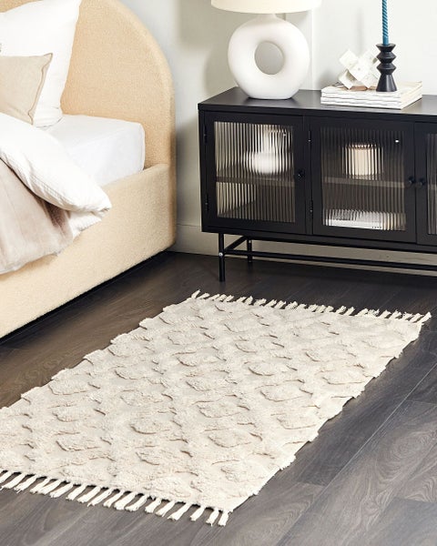 Teppich AKSARAY Beige 80 x 150 cm Baumwolle