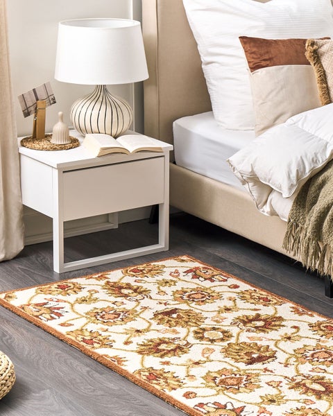 Teppich EZINE Beige 80 x 150 cm Wolle