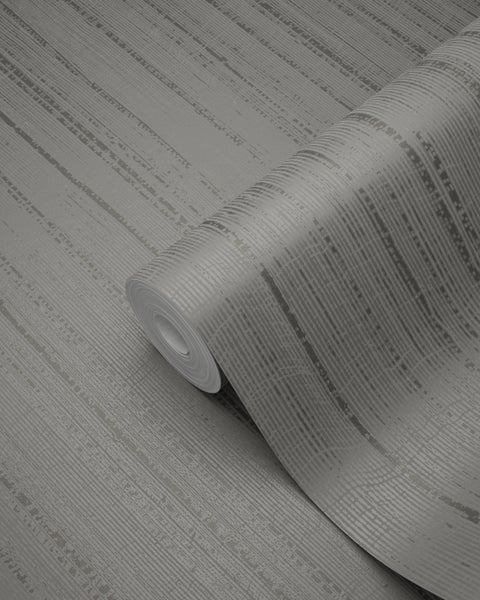 Origin Wallcoverings Tapete feine unregelmäßige Streifen mit Sandstruktur Taupe - 53 cm x 10.05 m - 345946