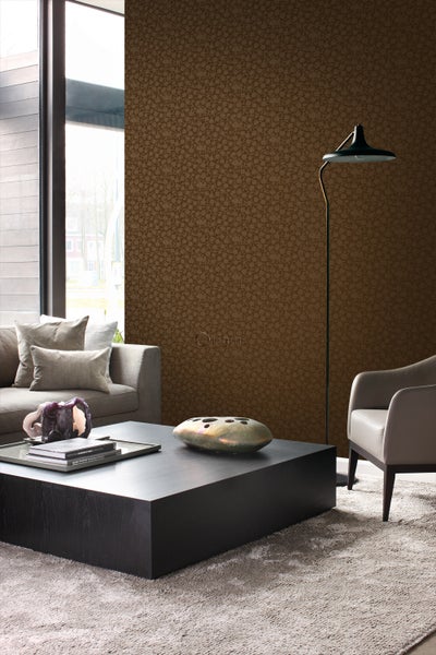 Origin Wallcoverings Tapete Blumen Braun und Gold - 53 cm x 10.05 m - 345439