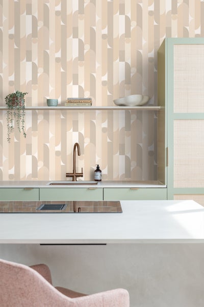ESTAhome Tapete geometrische Formen Beige - 50 x 900 cm - 131056