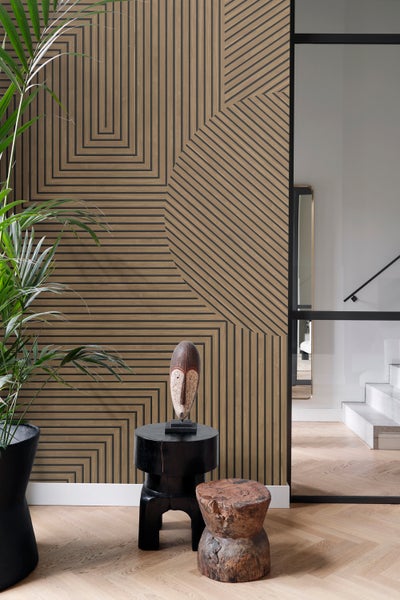 Origin Wallcoverings Fototapete 3D Holzoptik Braun - 300 x 279 cm - 357314