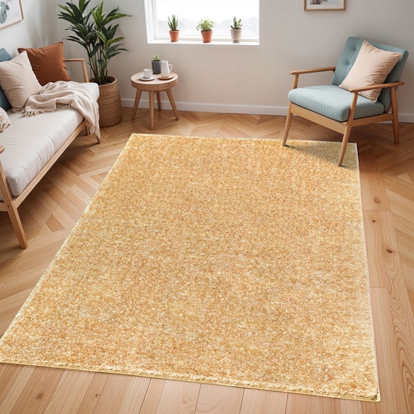 Hochfloriger Shaggy-Teppich Einfarbig Gelb 160x213 cm CLAIRE