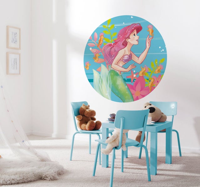 Disney selbstklebende runde Tapete Arielle - die Meerjungfrau Multicolor - Ø 128 cm - 610385