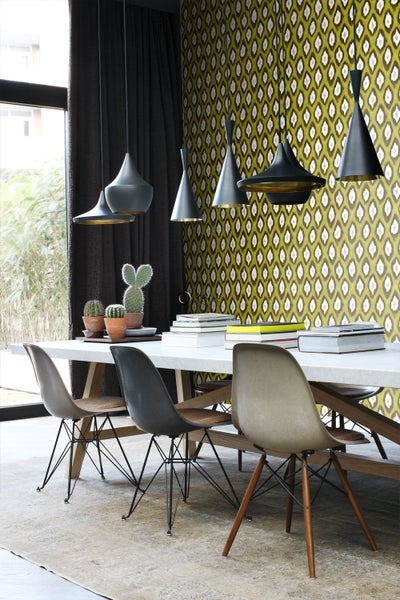 Origin Wallcoverings Tapete Ikat-Motiv Ockergelb - 53 cm x 10.05 m - 346921