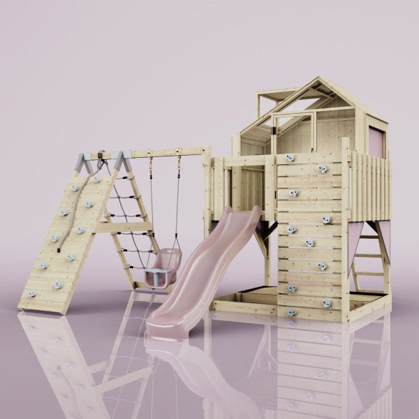 PolarPlay Spielturm Anika aus Holz in Rosa,