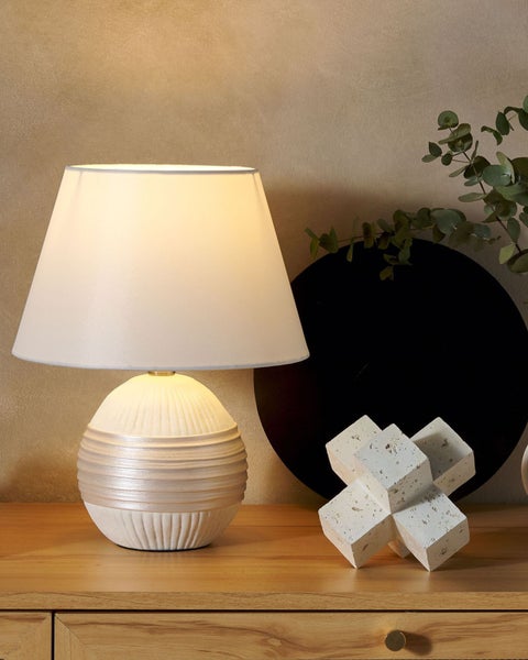 Tischleuchte SADO Keramik Beige