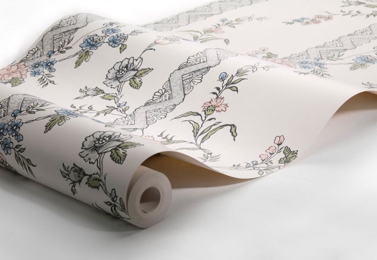 Borastapeter Tapete Blumen Beige und Mehrfarbig - 53 cm x 10.05 m - 660045