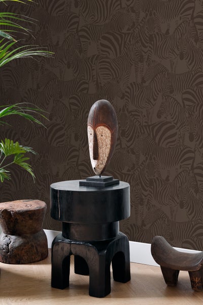 Origin Wallcoverings Tapete Zebras Dunkelbraun - 50 x 900 cm - 347912
