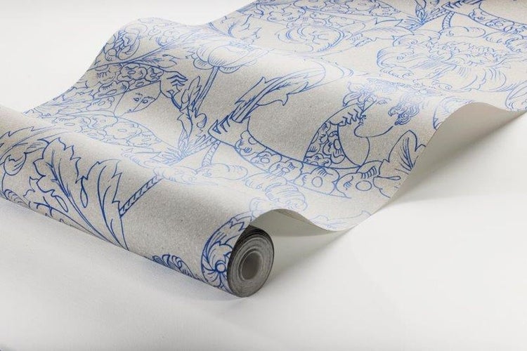 Borastapeter Tapete menschlichen Silhouetten Graublau - 49 cm x 10.05 m - 660804