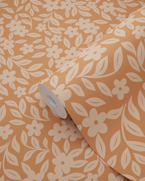 ESTAhome Tapete Blumen Terrakotta - 50 x 900 cm - 131442