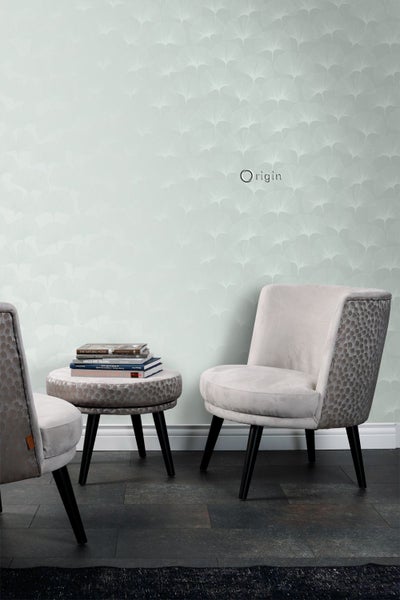 Origin Wallcoverings Tapete Ginkgoblätter Seladongrün - 53 cm x 10.05 m - 347748