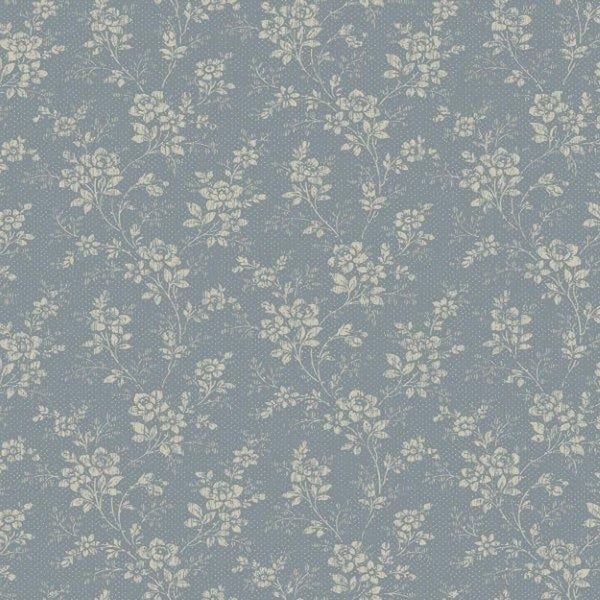 Borastapeter Tapete Blumenmuster Graublau - 53 cm x 10.05 m - 661063
