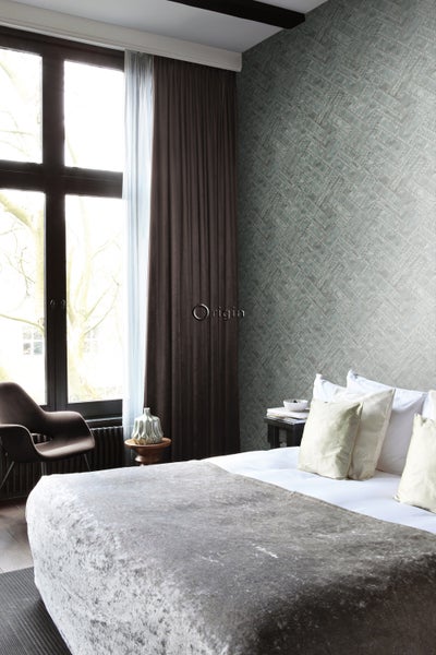 Origin Wallcoverings Tapete Metallplatten Hellgrau - 53 cm x 10.05 m - 337242