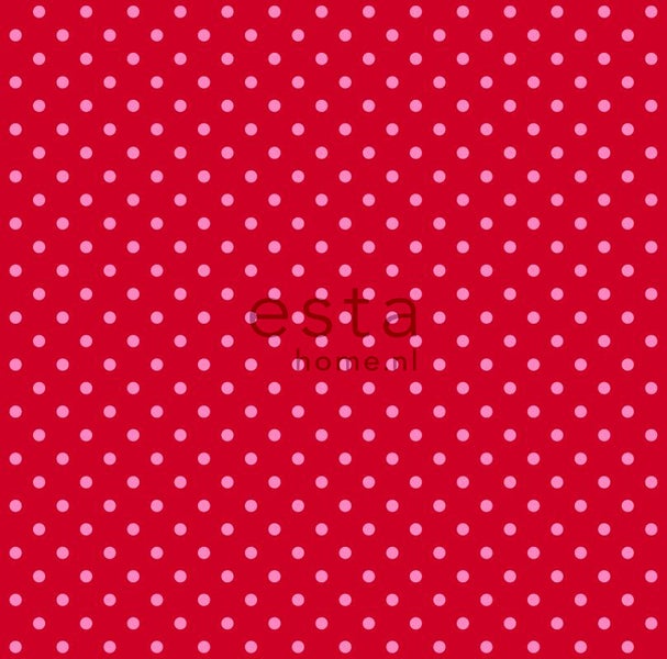 ESTAhome Tapete Punkte Rot und Rosa - 53 cm x 10.05 m - 115740