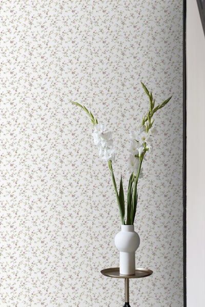 Sanders und Sanders Tapete Blumen Grün, Lila und Weiß - 53 cm x 10 m - 640406