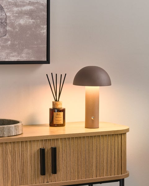Kabellose LED Tischlampe BOJO mit Dimmer Metall Braun