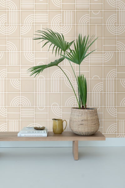 ESTAhome Fototapete 3D-Muster Beige - 150 x 279 cm - 159363