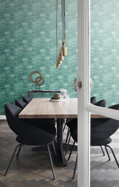 Origin Wallcoverings Tapete Zick-Zack-Mamorstreifen Smaragdgrün - 53 cm x 10.05 m - 337248