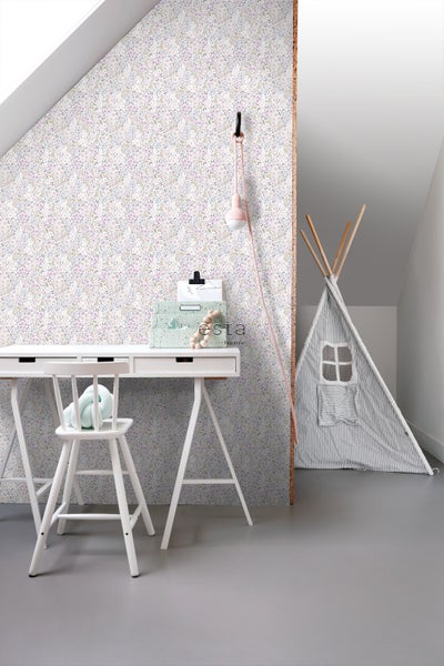 ESTAhome Tapete Blumen Violett - 53 cm x 10.05 m - 139534