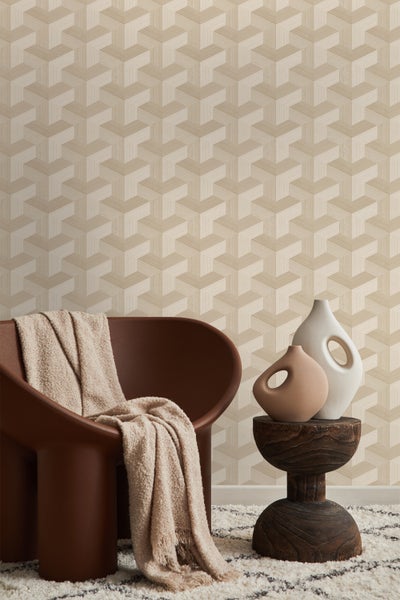 Origin Wallcoverings Tapete 3D-Muster Beige - 50 x 900 cm - 348001