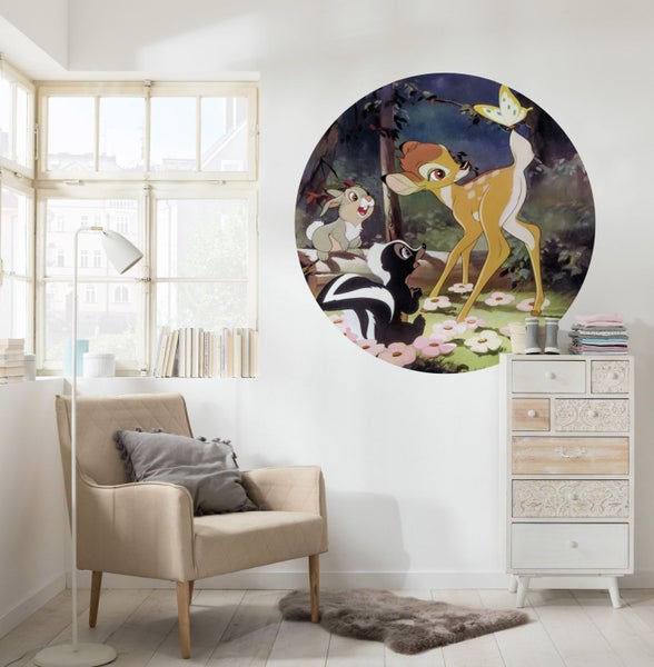 Disney selbstklebende runde Tapete Bambi-Schmetterling Multicolor - Ø 128 cm - 612730