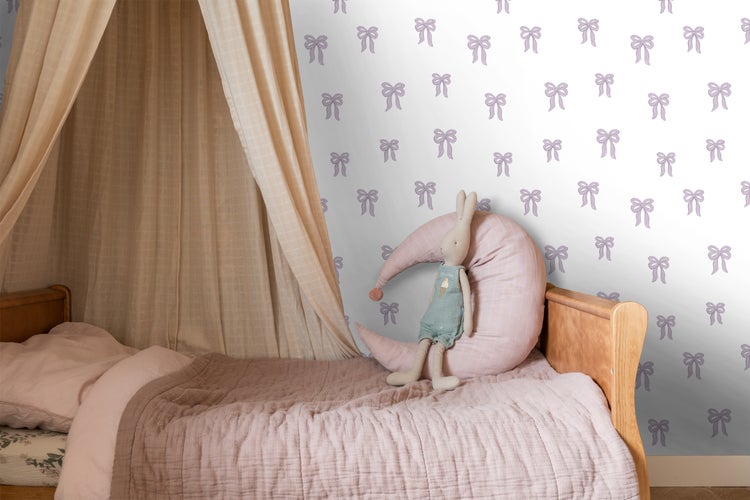 ESTAhome Tapete kleine Schleifen Violett - 50 x 900 cm - 131432