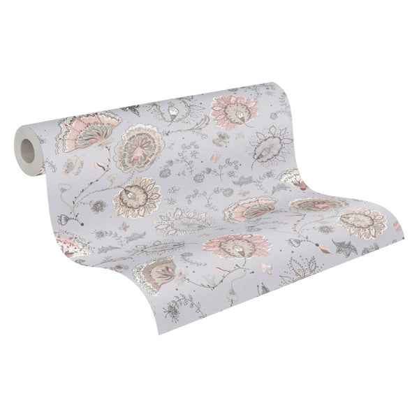 Tapetenrolle mit floralem Muster