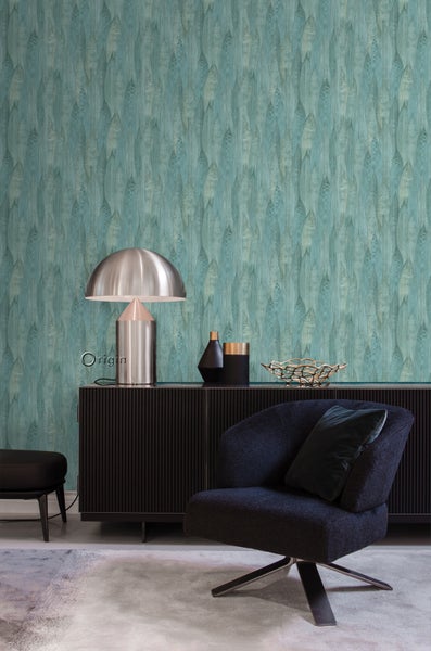 Origin Wallcoverings Tapete Blätter Lagunengrün - 53 cm x 10.05 m - 347369