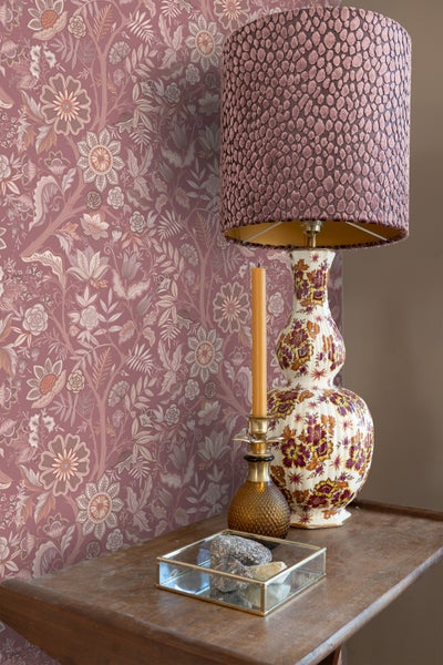 ESTAhome Tapete Blumenmuster mauve-violett - 50 x 900 cm - 131331