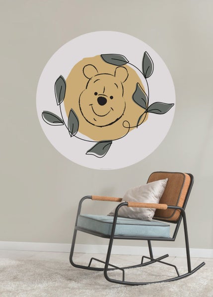 Disney selbstklebende runde Tapete Pu der Bär Gelb und Grün - Ø 128 cm - 612036