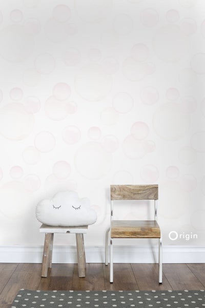 Origin Wallcoverings Tapete Luftblasen Weiß, Puderrosa und Pfirsichorange - 53 cm x 10.05 m - 337214