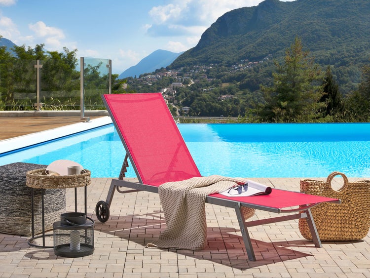 Sonnenliege LEVANZO Metall Rot
