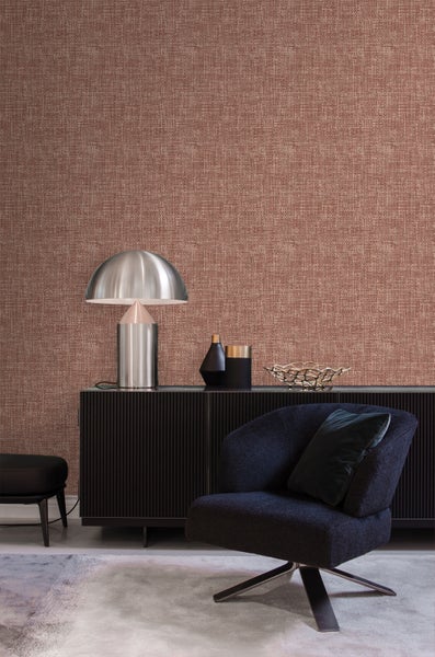 Origin Wallcoverings Tapete Leinen-Optik Terrakotta - 50 x 900 cm - 348050