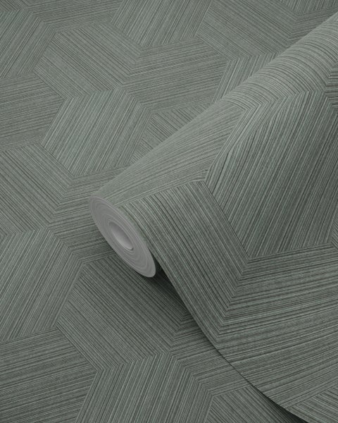 Origin Wallcoverings Tapete 3D-Muster Graugrün - 50 x 900 cm - 347996
