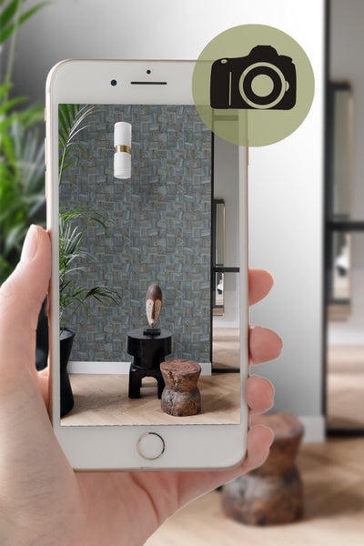 Origin Wallcoverings Tapete quadratische Holzstücke Hellgrau - 53 cm x 10.05 m - 347514