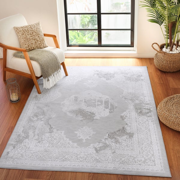 Vintage Orientalischer Teppich Grau/Weiß 200x275 cm AZRA