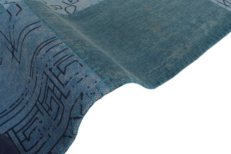 Kurzflor Teppich Rune Multi / Blau Patchwork, Retro 160 x 230 cm