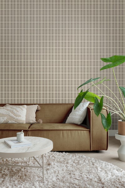 Grauer Wandteppich mit Fransen