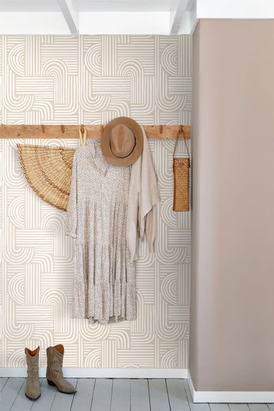 ESTAhome Tapete 3D-Muster Sandbeige - 53 cm x 10.05 m - 139935