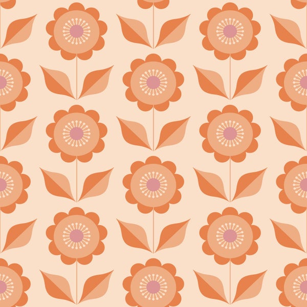 ESTAhome Tapete Blumen Orange - 50 x 900 cm - 130977