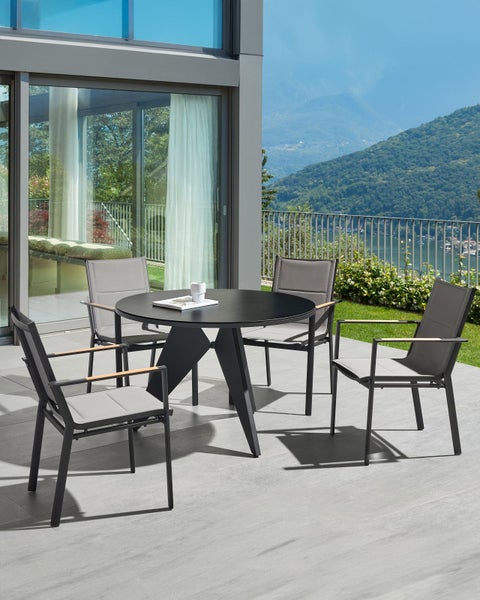 Gartenstuhl BUSSETO Metall Schwarz