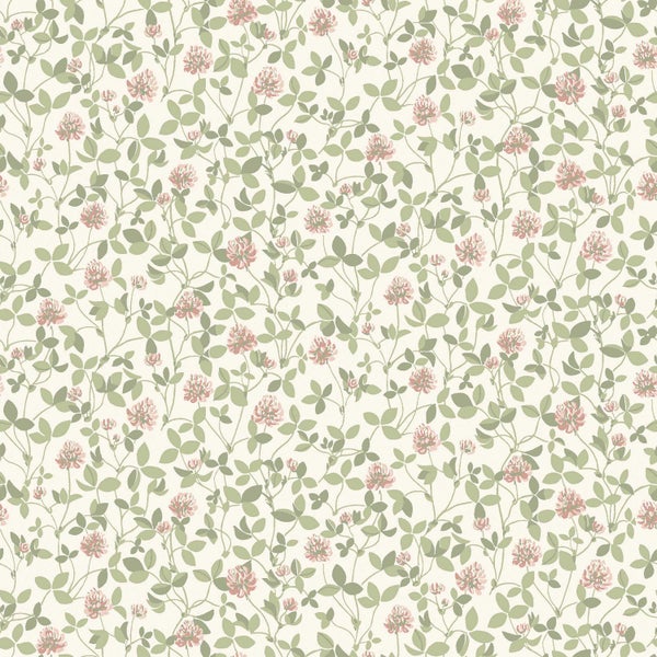 Borastapeter Tapete Blumen Rosa und Grün - 53 cm x 10.05 m - 662674