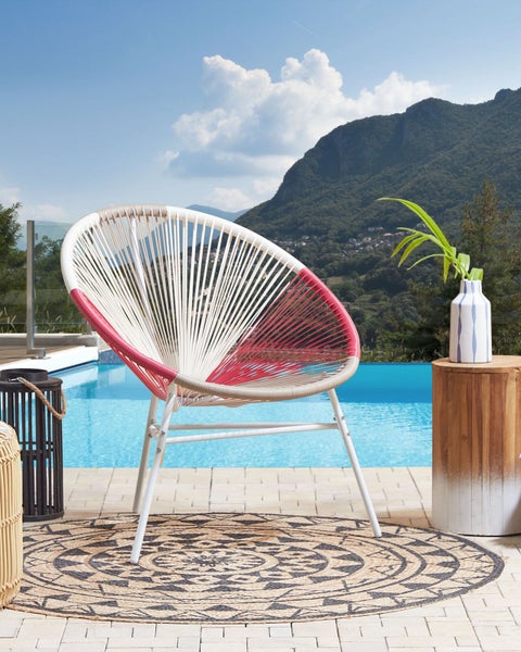 Gartenstuhl ACAPULCO Polyrattan Fuchsia