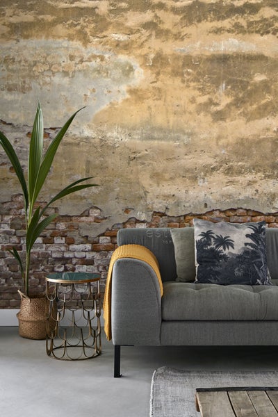 ESTAhome Fototapete alte toskanische Wand Orange - 186 x 279 cm - 157704