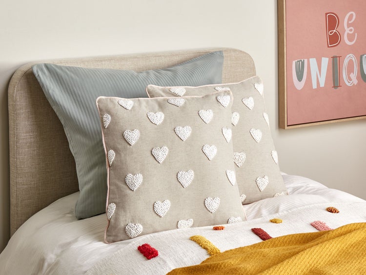 Dekokissen 2er Set GAZANIA Baumwolle 45 x 45 cm Beige