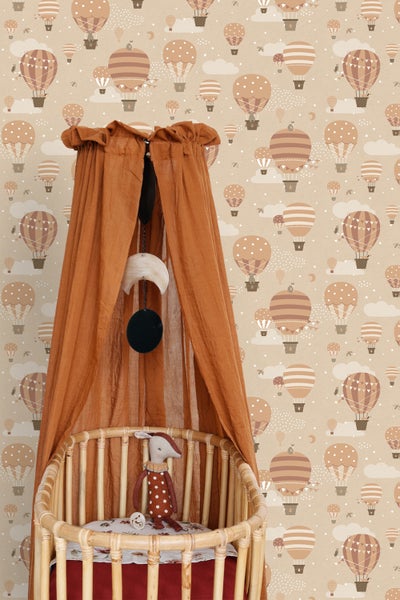 ESTAhome Tapete Luftballons Beige und Terrakotta - 53 cm x 10.05 m - 139801