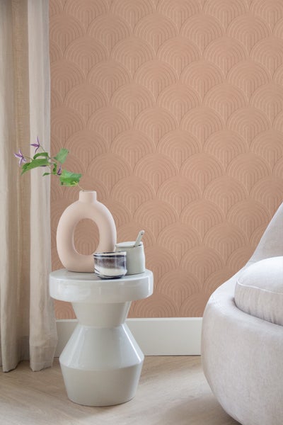 ESTAhome Tapete 3D Muster Terrakottarosa - 50 x 900 cm - 131110