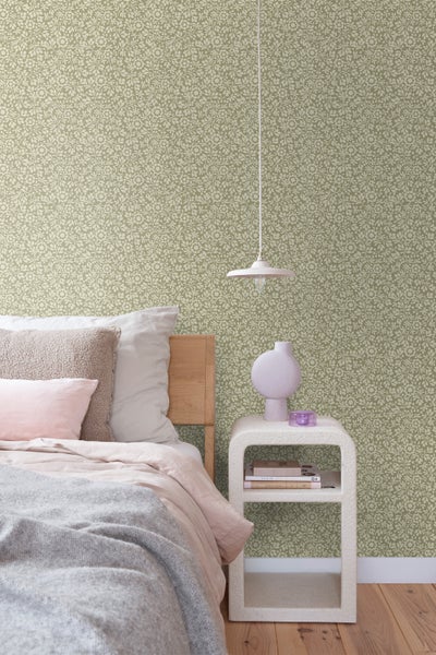 ESTAhome Tapete Blumen Grün - 50 x 900 cm - 131669